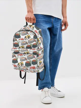 Рюкзак джинсовый / Котики | Суши