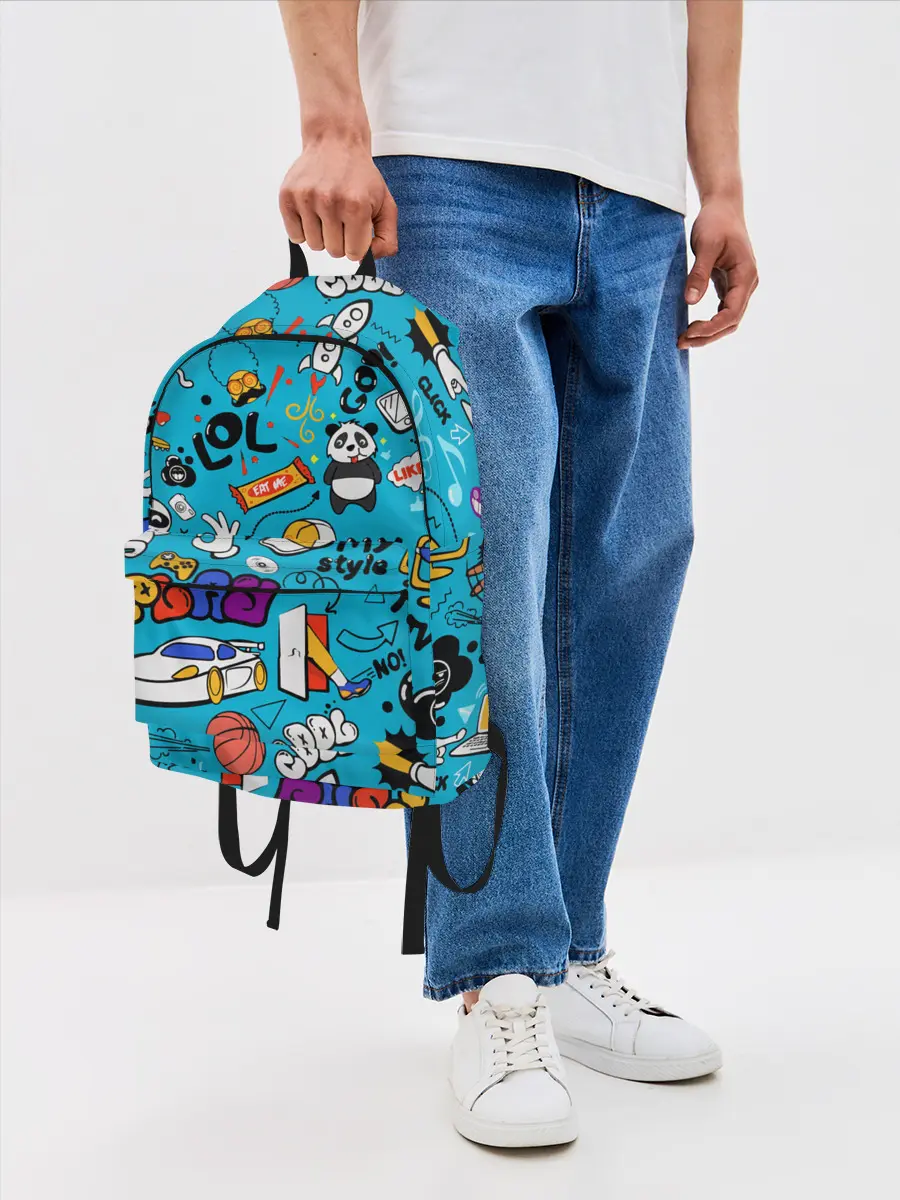 Рюкзак джинсовый / Детское граффити