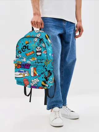 Рюкзак джинсовый / Детское граффити