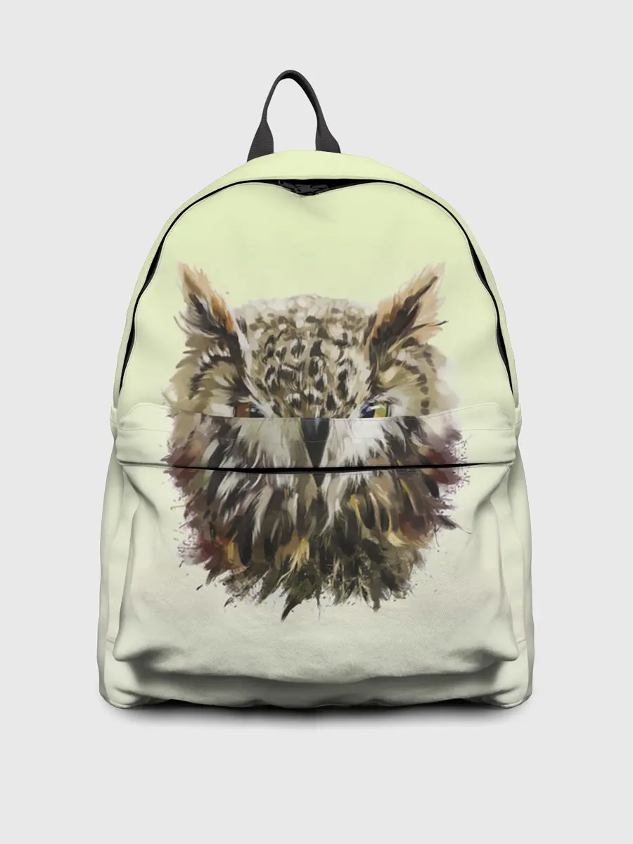 Рюкзак джинсовый / арт сова яркая