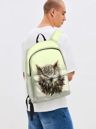 Рюкзак джинсовый / арт сова яркая