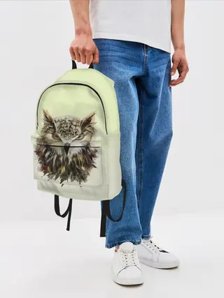 Рюкзак джинсовый / арт сова яркая