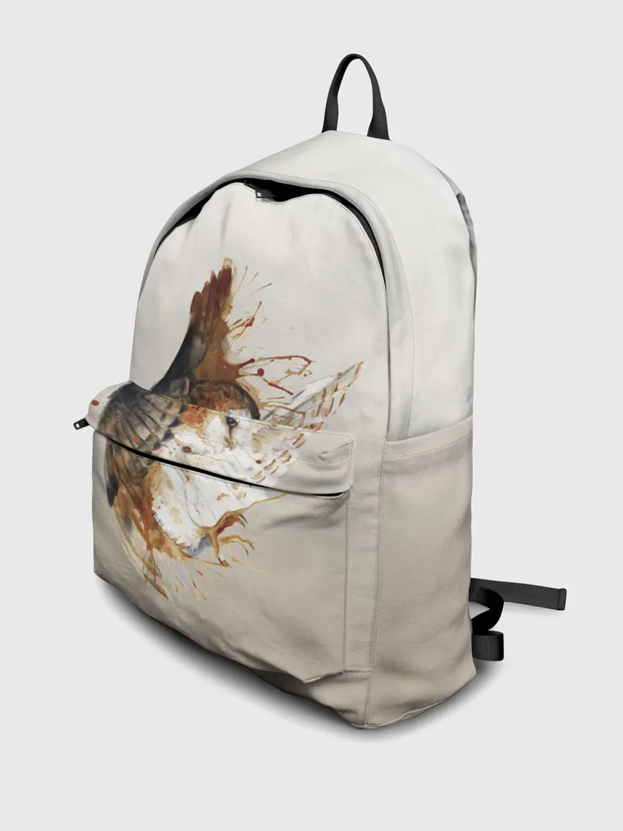 Рюкзак джинсовый / летящая сова рисунок