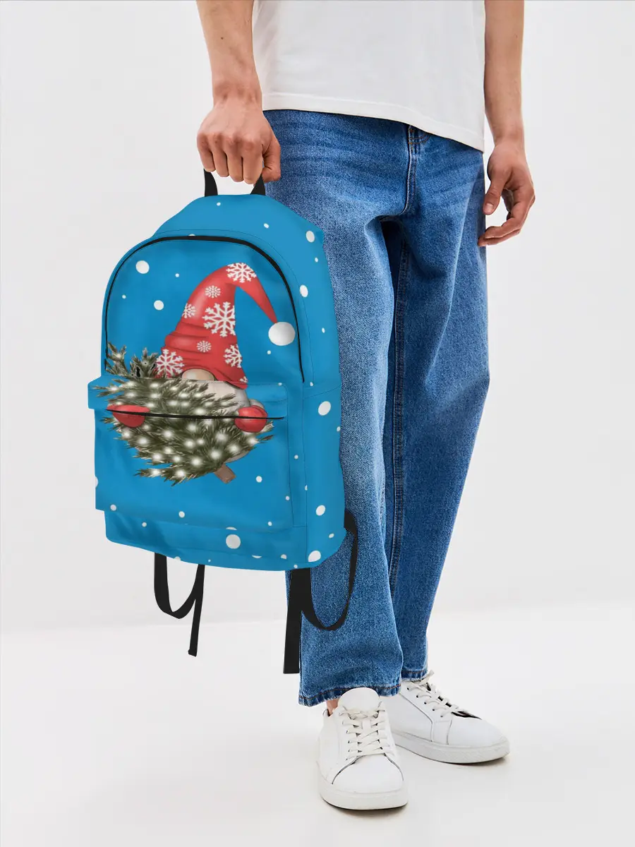 Рюкзак джинсовый / Новогодний гном