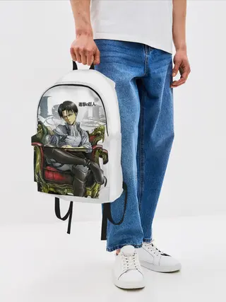 Рюкзак джинсовый / Крутой Леви Аккерман