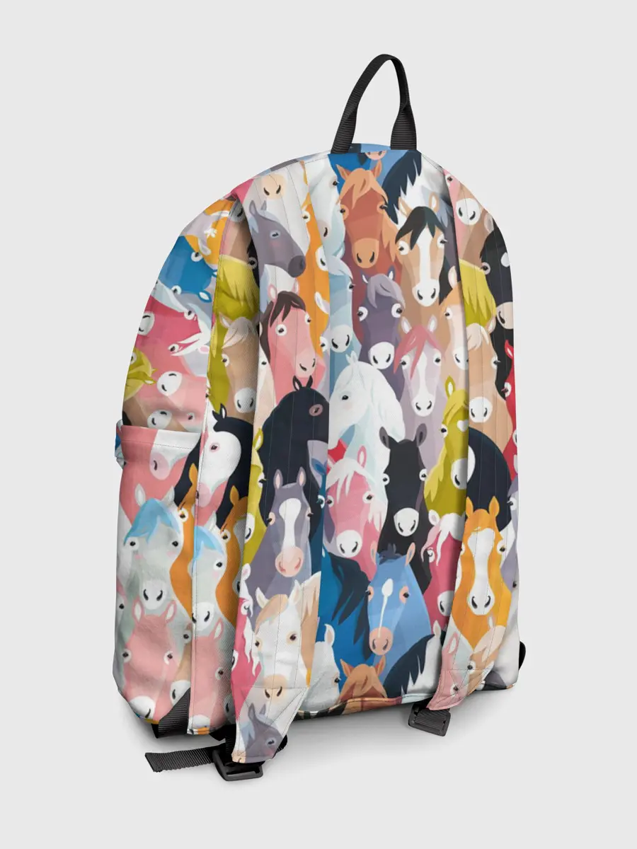 Рюкзак джинсовый / цветные лошади