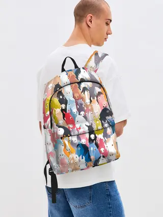 Рюкзак джинсовый / цветные лошади