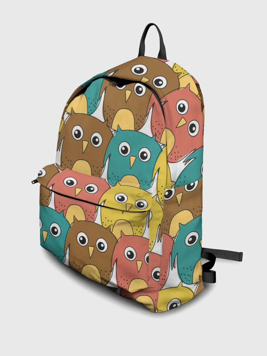 Рюкзак джинсовый / Разноцветные совы