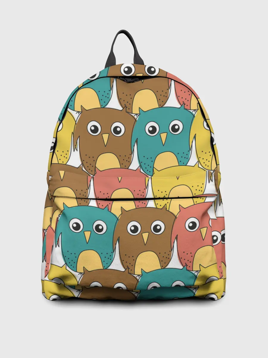 Рюкзак джинсовый / Разноцветные совы