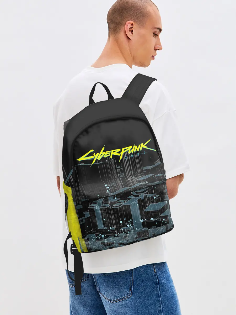 Рюкзак джинсовый / Город CYBERPUNK 2077
