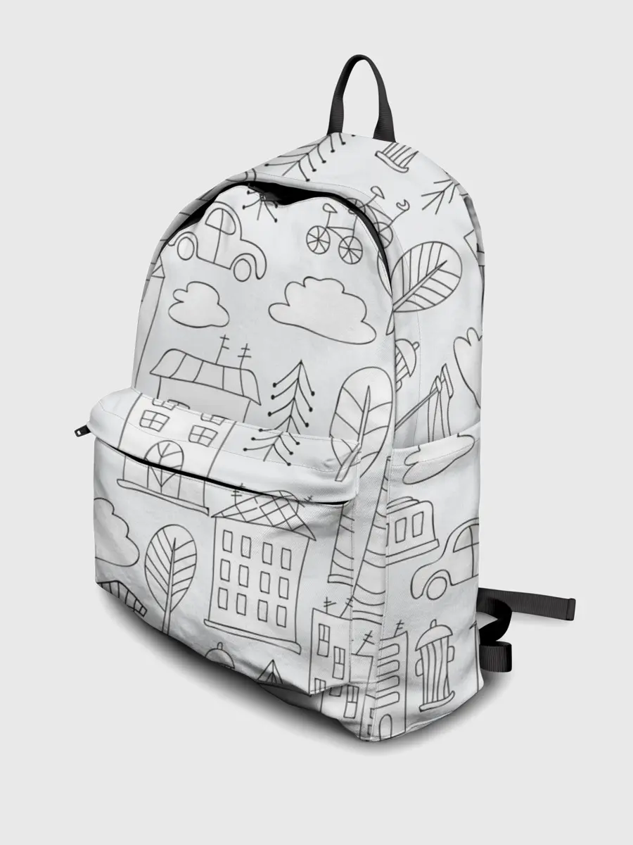 Рюкзак джинсовый / Нарисованный город