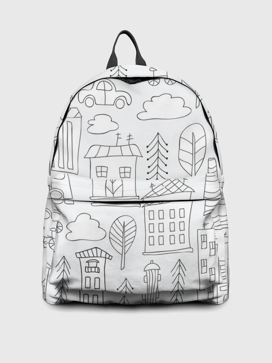 Рюкзак джинсовый / Нарисованный город