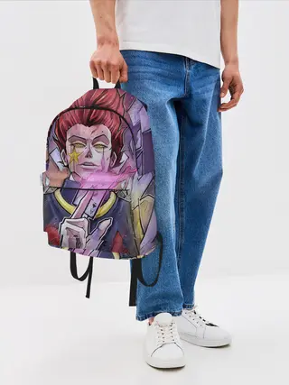 Рюкзак джинсовый / Хисока со светящейся картой в руках