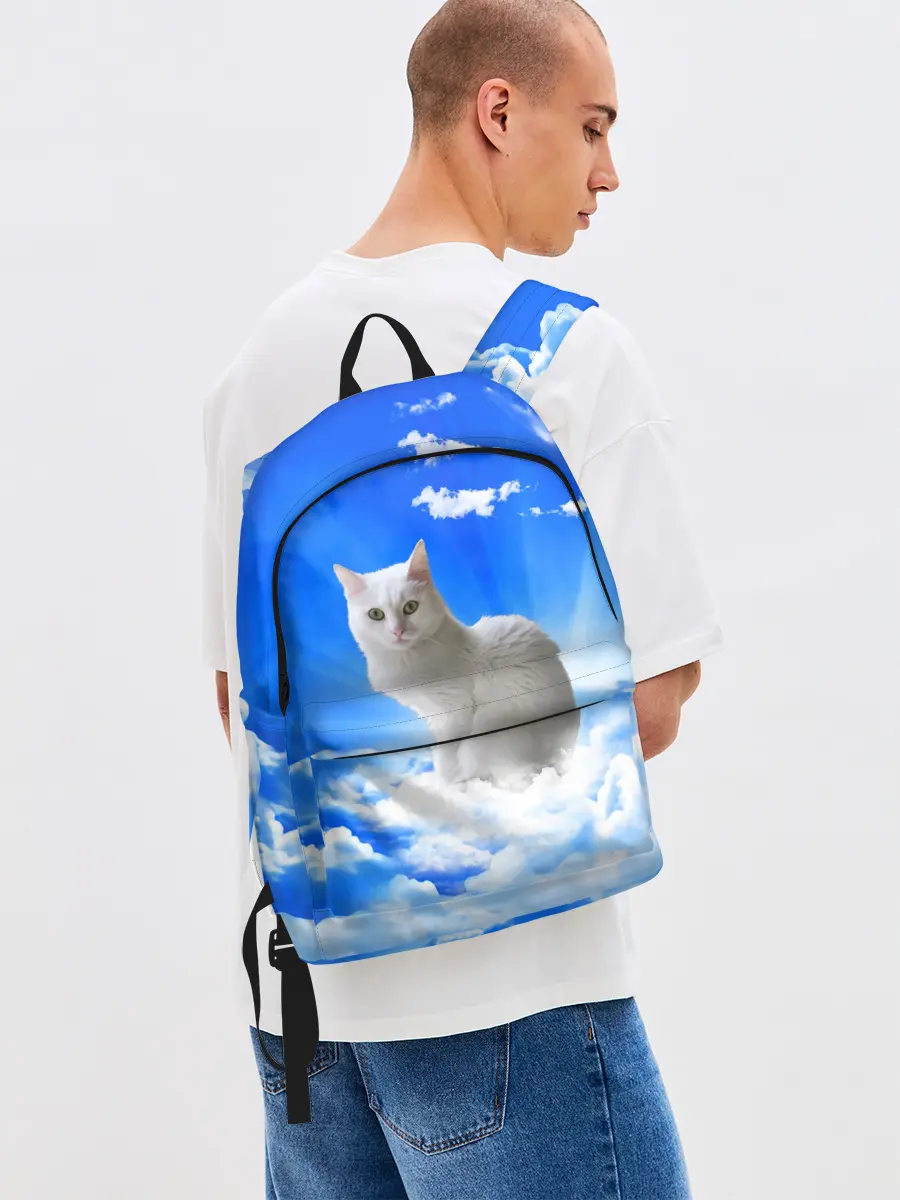 Рюкзак джинсовый / Кот в облаках