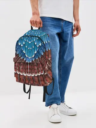 Рюкзак джинсовый / оперение: сойка