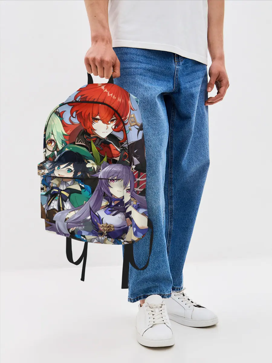 Рюкзак джинсовый / Персонажи Genshin Impact