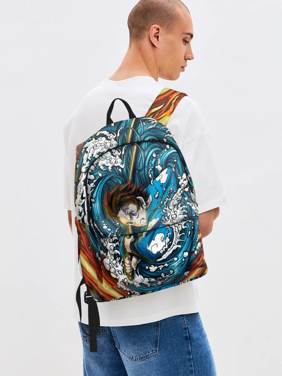 Рюкзак джинсовый / Танджиро Камадо Клинок демонов