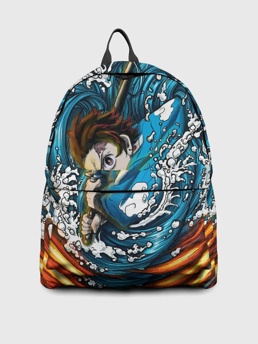 Рюкзак джинсовый / Танджиро Камадо Клинок демонов