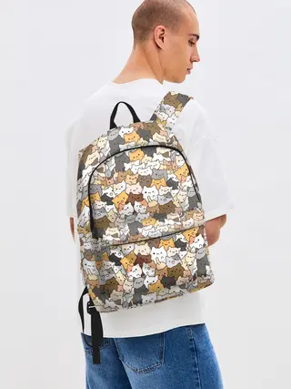 Рюкзак джинсовый / Котики муркотики