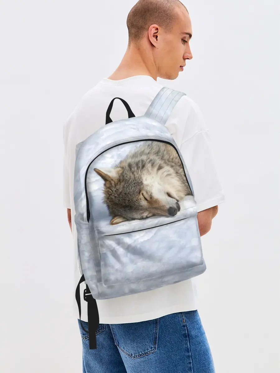 Рюкзак джинсовый / Спящий Волк