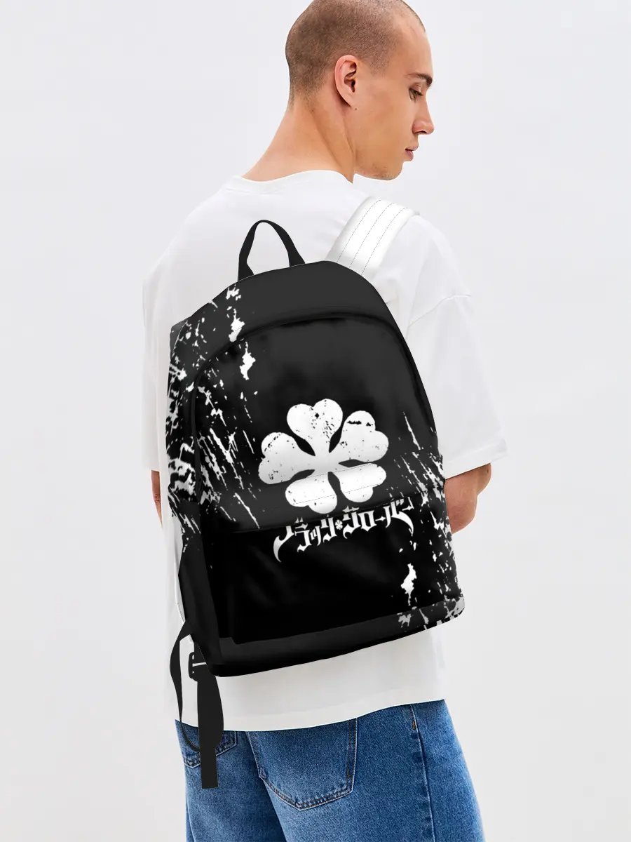 Рюкзак джинсовый / Черный Клевер затертый фон