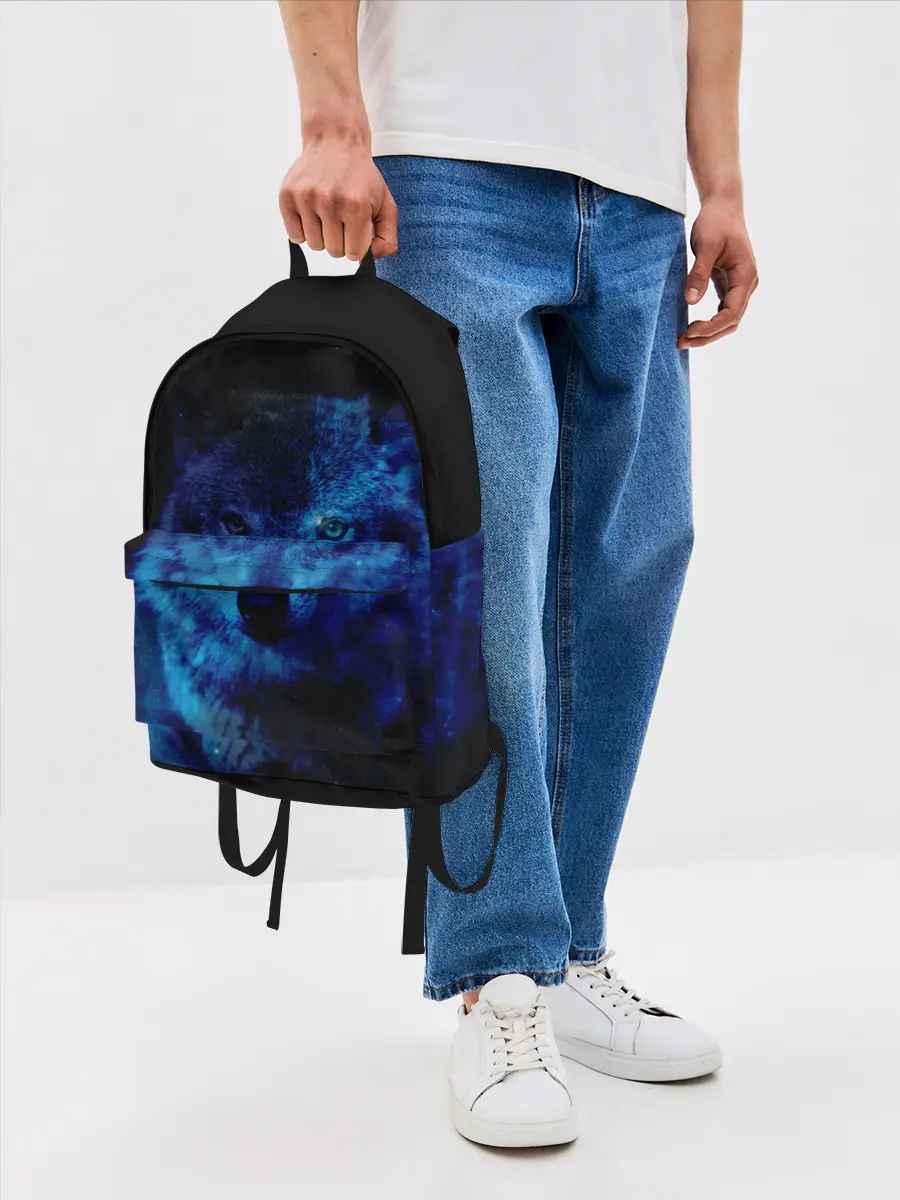 Рюкзак джинсовый / Волк Вселенная