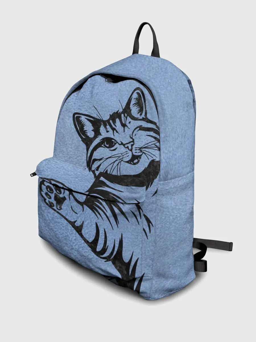 Рюкзак джинсовый / Улыбающийся кот