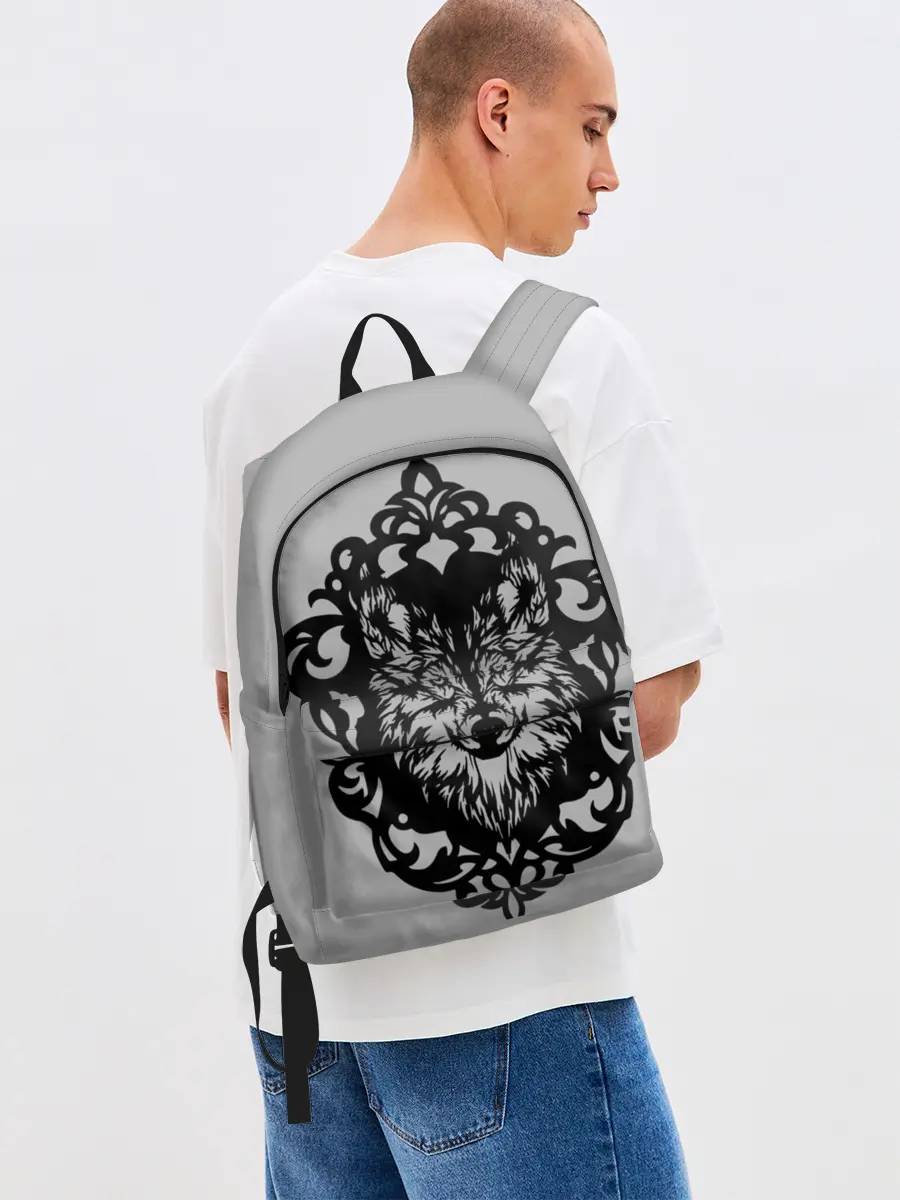 Рюкзак джинсовый / Благородный серый волк