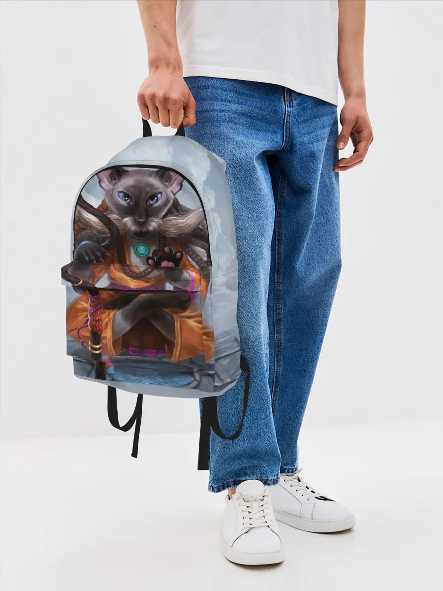 Рюкзак джинсовый / Кот-йог