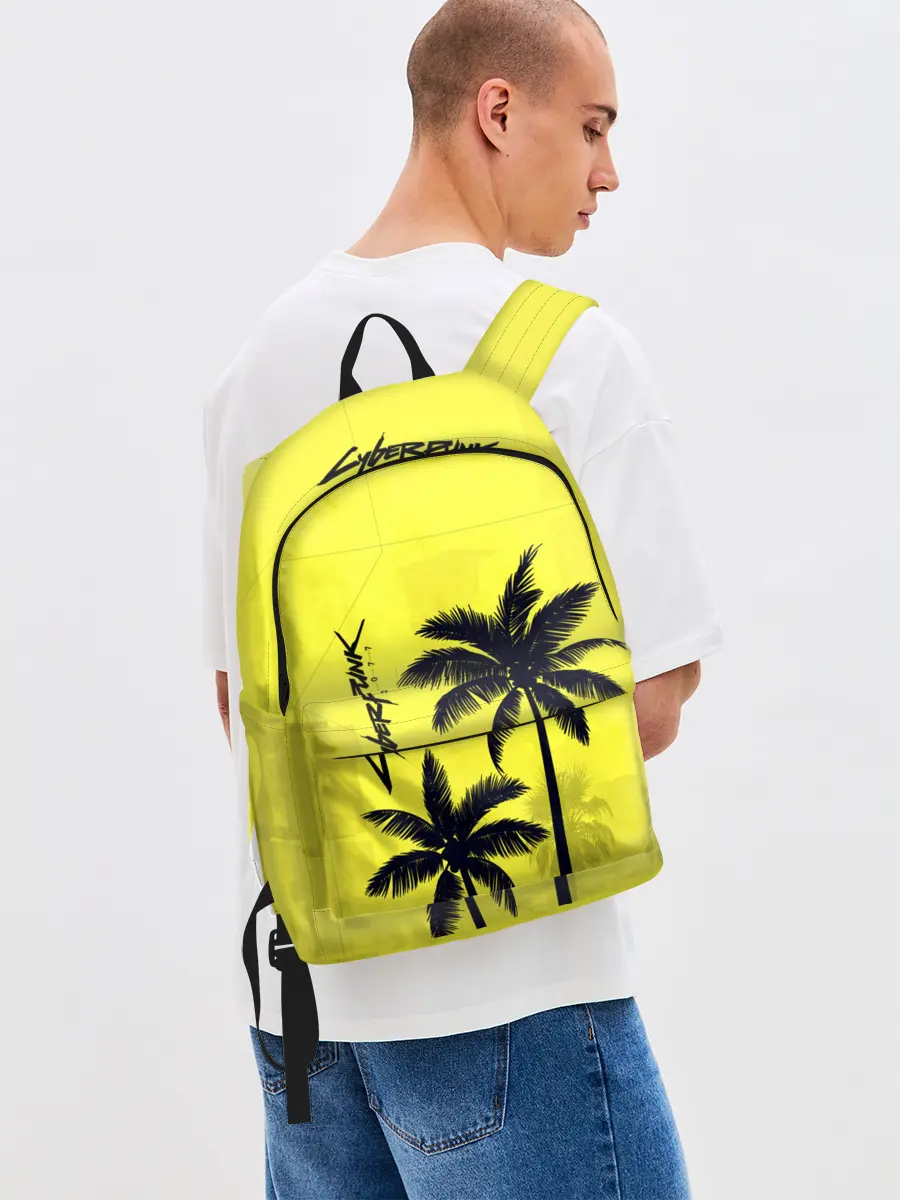 Рюкзак джинсовый / Cyberpunk 2077 - Пальмы