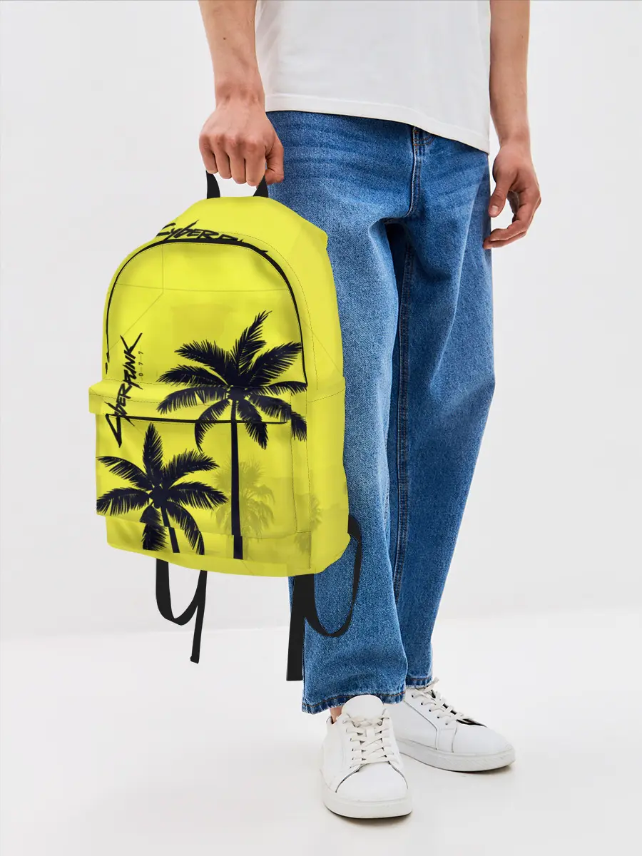 Рюкзак джинсовый / Cyberpunk 2077 - Пальмы