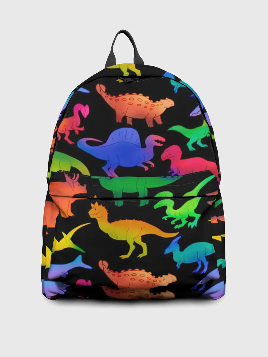 Рюкзак джинсовый / Яркие динозавры