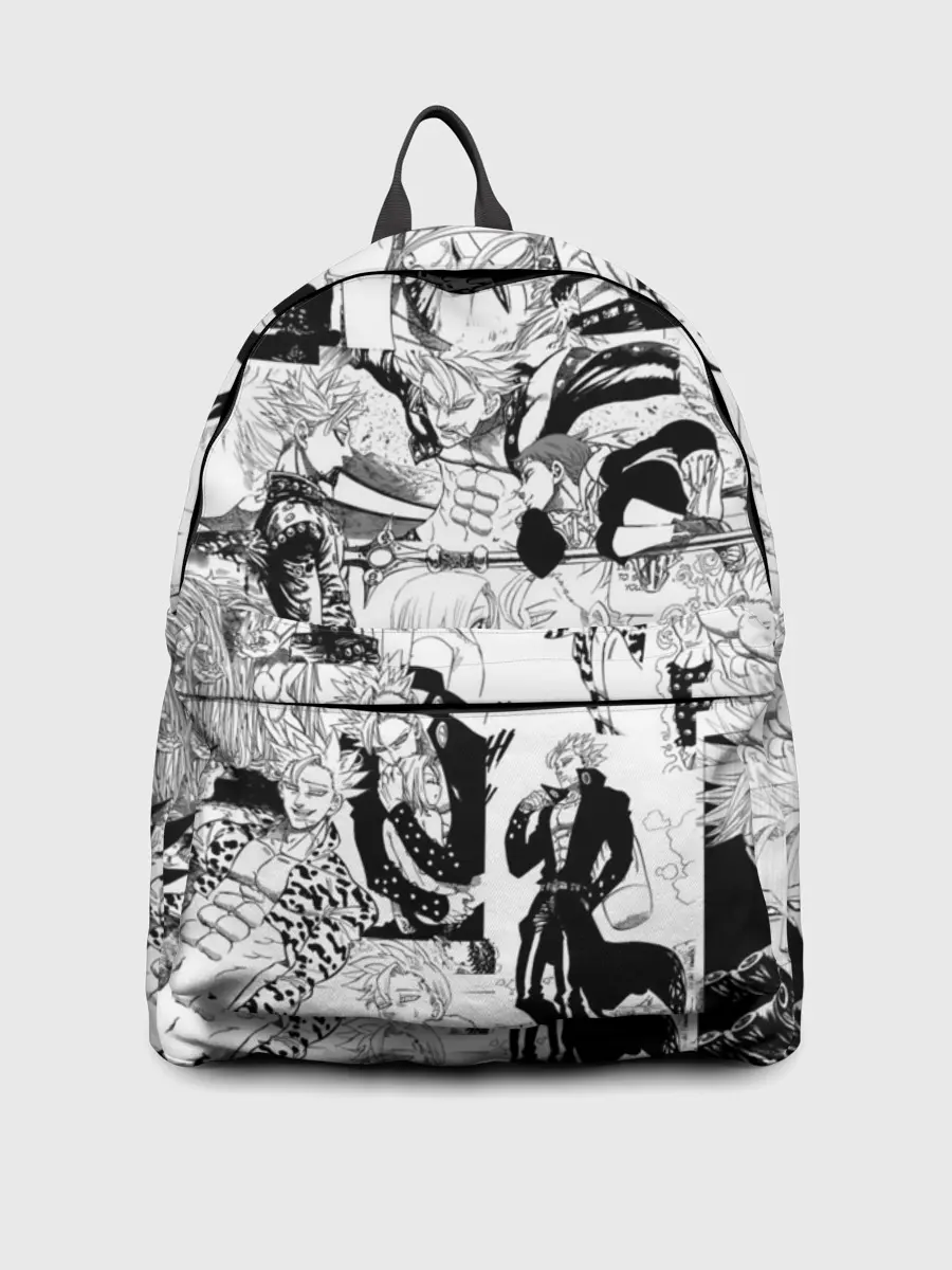 Рюкзак джинсовый / 7 СМЕРТНЫХ ГРЕХОВ. Манга-паттерн