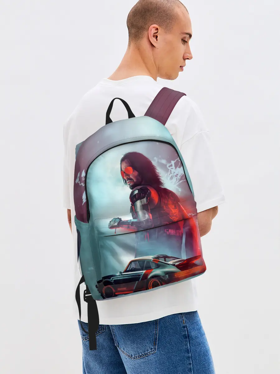 Рюкзак джинсовый / Cyberpunk 2077 | Джонни и Порш