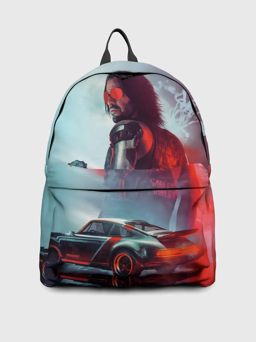 Рюкзак джинсовый / Cyberpunk 2077 | Джонни и Порш