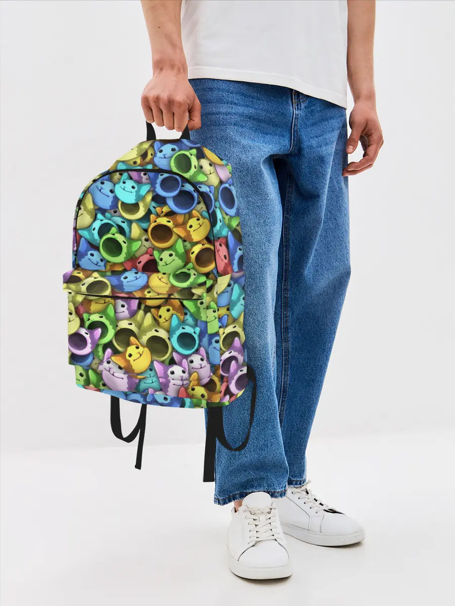 Рюкзак джинсовый / Цветные Поп Котики