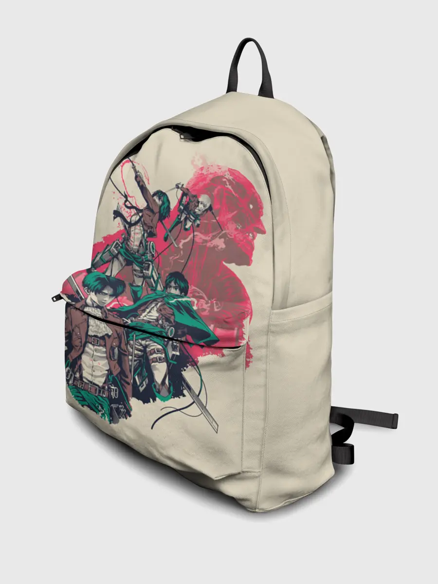 Рюкзак джинсовый / Эрен, Микаса, Армин, Леви и Титан