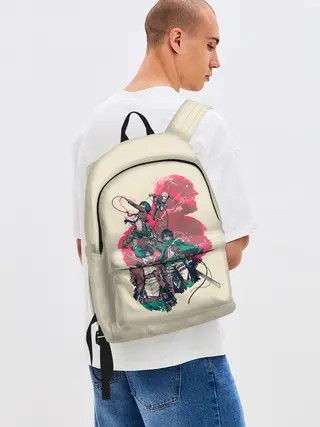 Рюкзак джинсовый / Эрен, Микаса, Армин, Леви и Титан