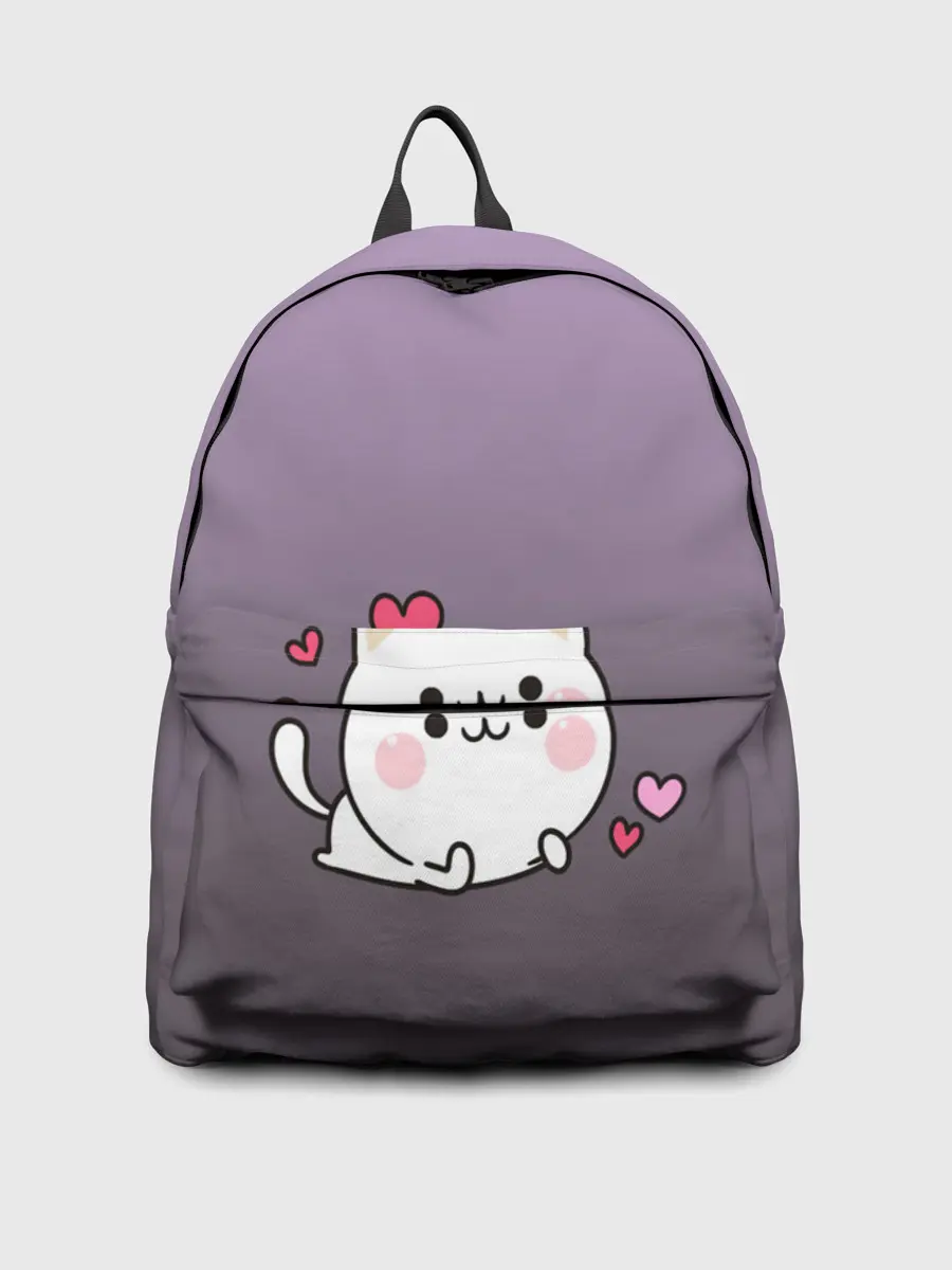 Рюкзак джинсовый / влюбленный котенок