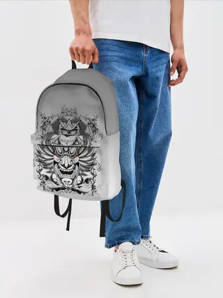 Рюкзак джинсовый / маска сова смерть череп