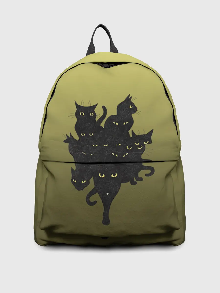 Рюкзак джинсовый / много черных котов