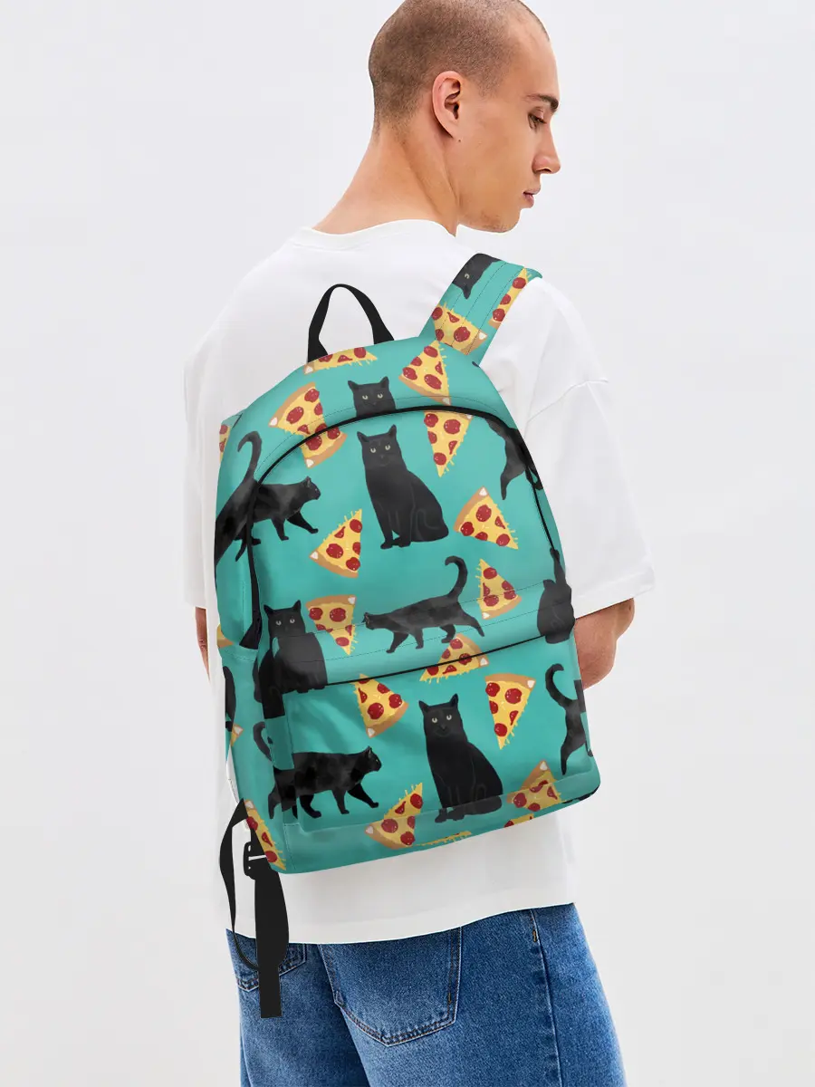 Рюкзак джинсовый / Котики и Пиццы