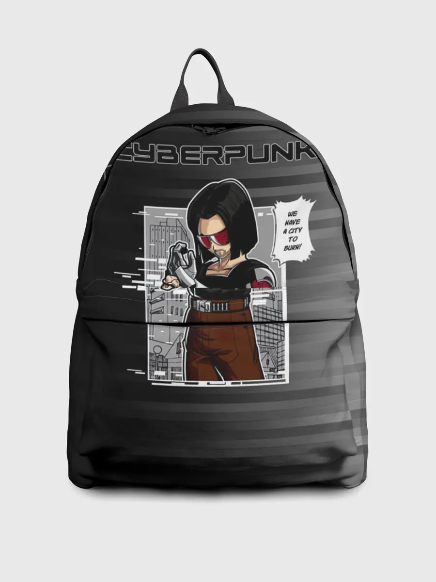 Рюкзак джинсовый / Cyberpunk 2077 WE HAVE A CITY TO BURN!