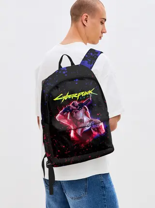 Рюкзак джинсовый / Cyberpunk 2077 девушка