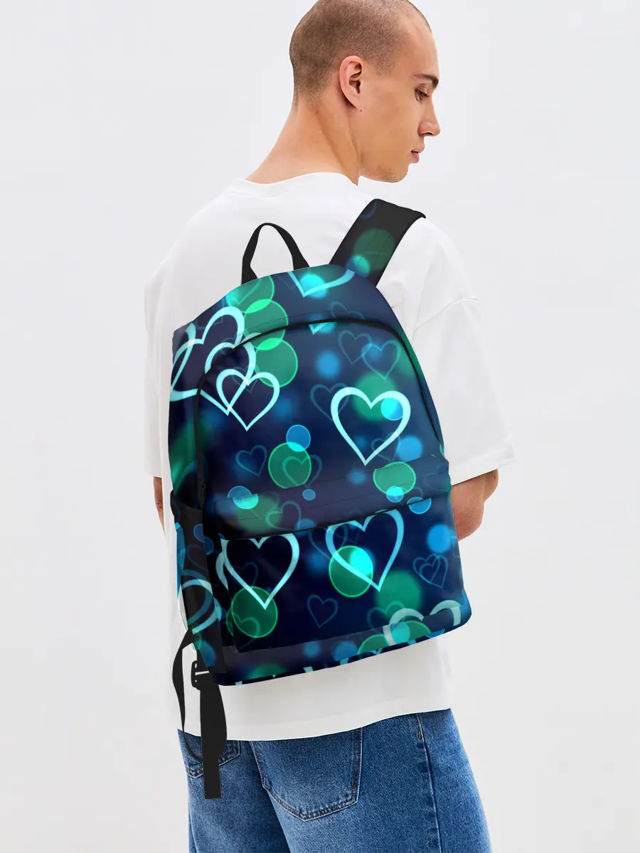 Рюкзак джинсовый / Сердца