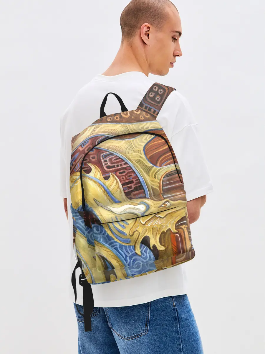 Рюкзак джинсовый / узорчатый дракон