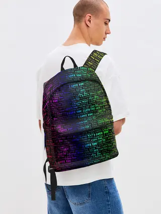 Рюкзак джинсовый / I love You Неон
