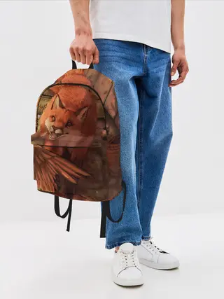 Рюкзак джинсовый / Хищная лисица