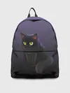 Рюкзак джинсовый / черный кот на фиолетовом