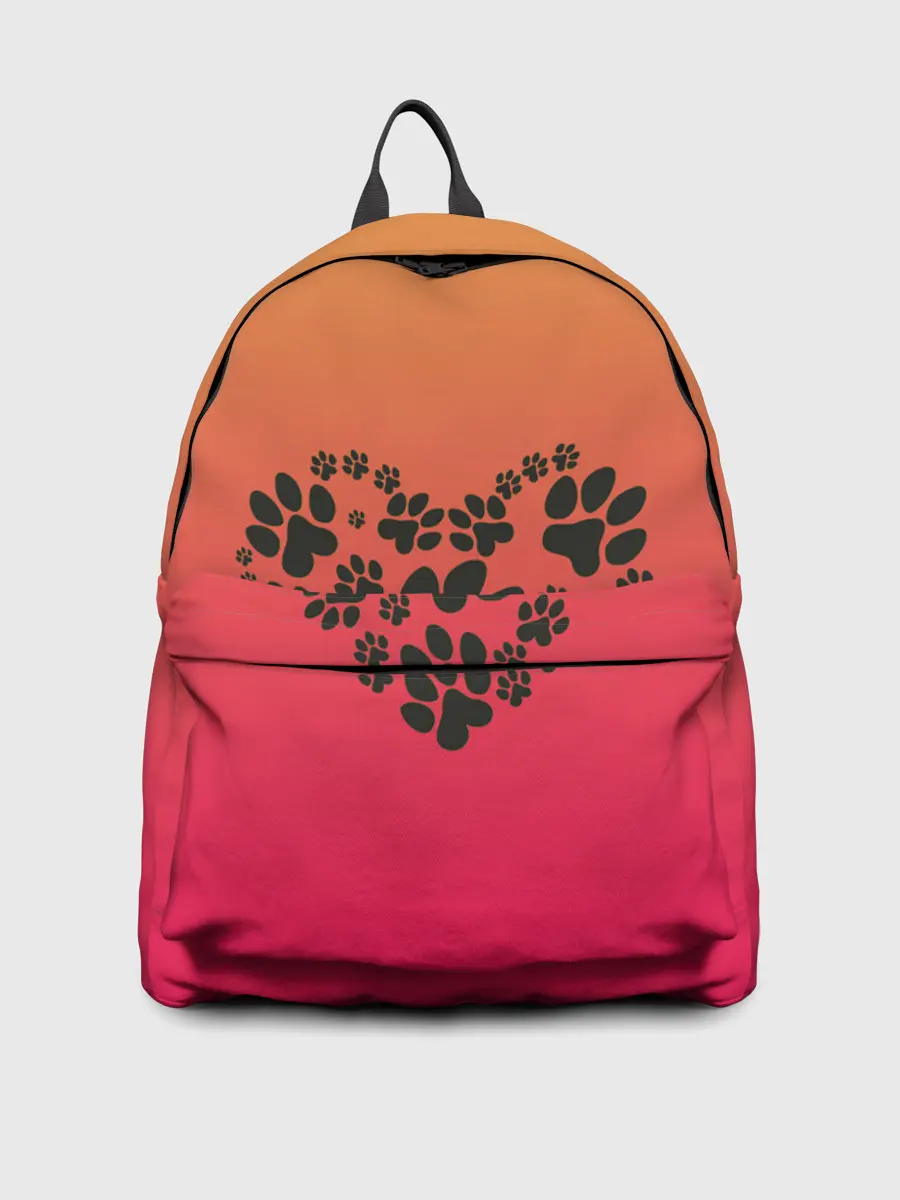 Рюкзак джинсовый / сердечко из следов собаки